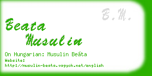 beata musulin business card
